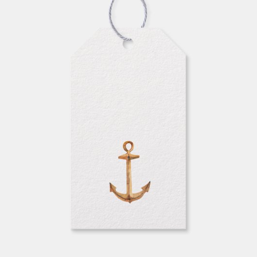 Minimale Waterverf Zeilboot Nautisch Baby shower Cadeaulabel (Achterkant)
