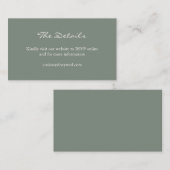 Minimale website voor donkergrijze stempel informatiekaartje (Voorkant / Achterkant)