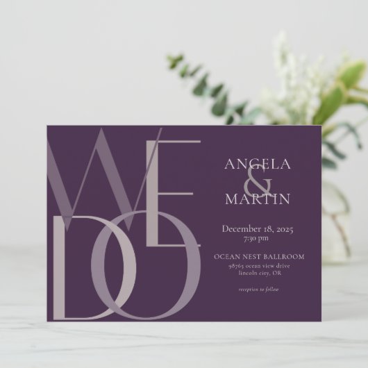 Minimale weddenschap dat we Paars in Eggplant uitn Kaart (Staand voorkant)