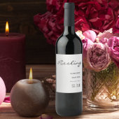 Minimale weddenschappen met witte en zwarte doopvo wijn etiket