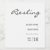 Minimale weddenschappen met witte en zwarte doopvo wijn etiket (Enkel label)