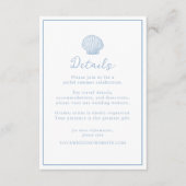 Minimale Wedkaarten met Schelpdetails Informatiekaartje (Voorkant)