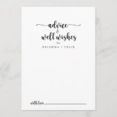 Minimale weduwschappen met kalligrafie advieskaart (Voorkant)
