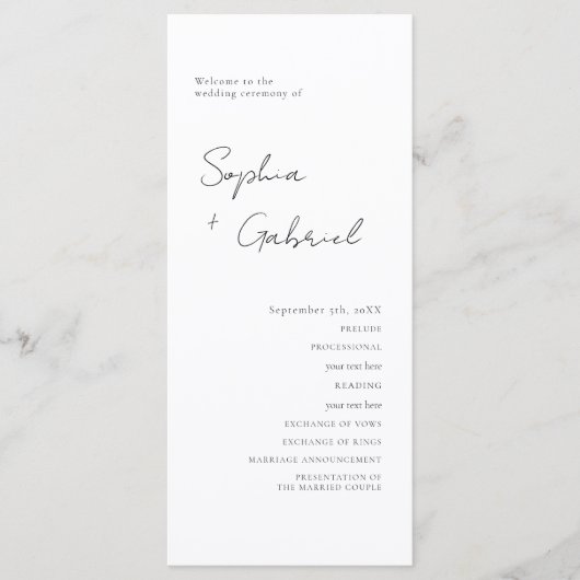 Minimale weduwschapsprogramma voor scripts programmakaart (Voorkant)