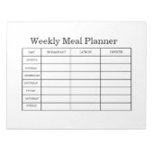 Minimale Weekelijkse Maaltijdplanner Notitieblok (Voorkant)