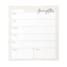 Minimale weekplanner notitieblok