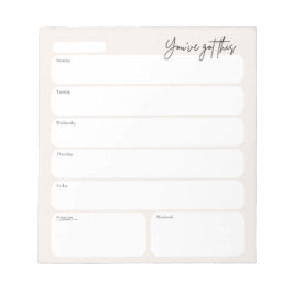 Minimale weekplanner notitieblok