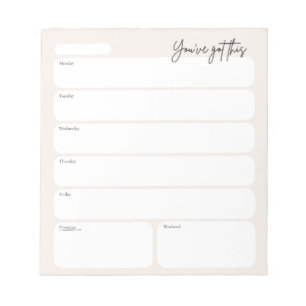 Minimale weekplanner notitieblok