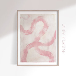 Minimale weelderige roze abstracte vrouwelijke muu poster