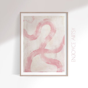 Minimale weelderige roze abstracte vrouwelijke muu poster