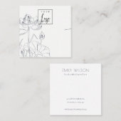 Minimale weergave van het Ketting met watervrij st Vierkante Visitekaartje (Voorkant / Achterkant)