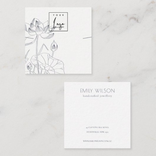 Minimale weergave van het Ketting met watervrij st Vierkante Visitekaartje (Voorkant / Achterkant)