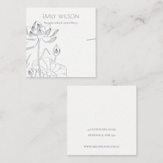 Minimale weergave van het Ketting met watervrij st Vierkante Visitekaartje (Voorkant / Achterkant)