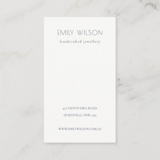 Minimale weergave van het Ketting met watervrij st Visitekaartje (Achterkant)