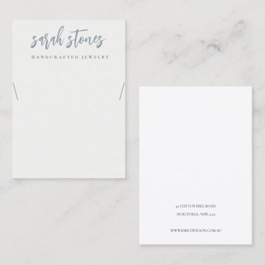 Minimale weergave zwart-wit Ketting met script Visitekaartje (Voorkant / Achterkant)