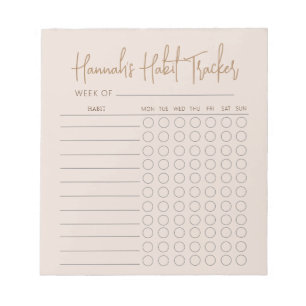 Minimale wekelijkse Habit Tracker van het Manuscri Notitieblok