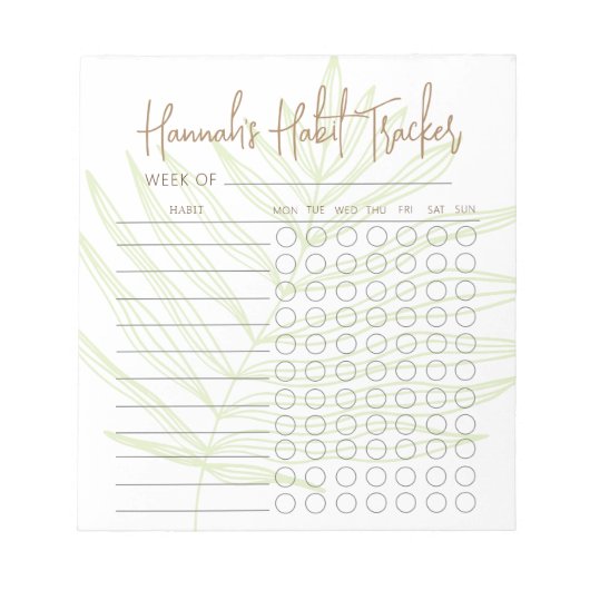 Minimale wekelijkse handmatige Habit Tracker-toets Notitieblok (Voorkant)