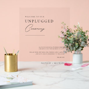 Minimale Welkom bij het Unplugged Wedding Ceremony Acryl Bord