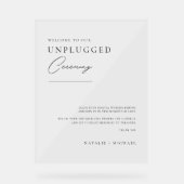 Minimale Welkom bij het Unplugged Wedding Ceremony Acryl Bord (Voorkant)