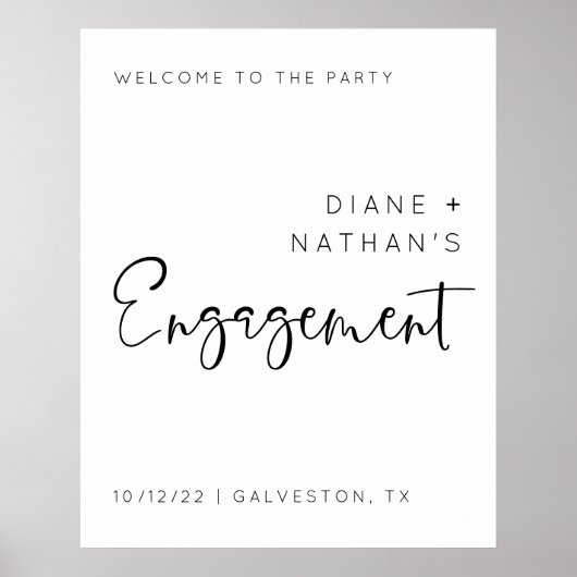 Minimale Welkom bij ons Verloving-teken Poster (Voorkant)