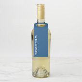 Minimale Welkom Blauwe Fles Hanger Label (Op fles)