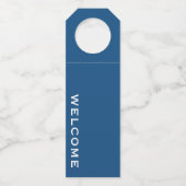 Minimale Welkom Blauwe Fles Hanger Label (Voorkant)