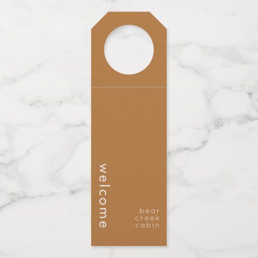 Minimale Welkom Fles Hanger Label (Voorkant)