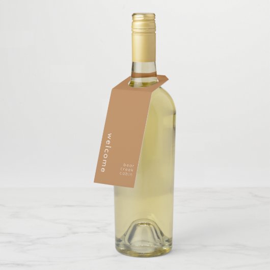 Minimale Welkom Fles Hanger Label (Schuin)
