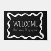Minimale Welkom Grappige Introvert Deurmat (Voorkant)