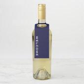 Minimale Welkom Navy Fles Hanger Label (Op fles)