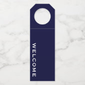 Minimale Welkom Navy Fles Hanger Tag (Voorkant)