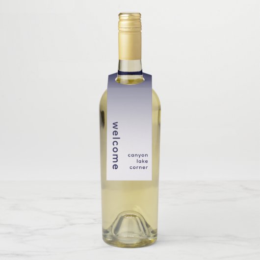Minimale Welkom Navy Fles Ophanglabel Flessenhanger (Op fles)