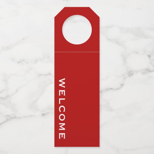 Minimale Welkom Rood Flessenhanger (Voorkant)