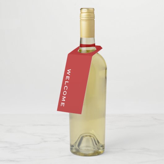 Minimale Welkom Rood Flessenhanger (Schuin)