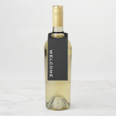 Minimale Welkom Zwart Flessenhanger (Op fles)