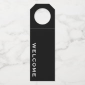 Minimale Welkom Zwart Flessenhanger (Voorkant)