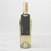 Minimale Welkom Zwarte Fles Hanger Label (Op fles)