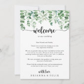 Minimale welkomstbrief over de eucalyptus bruiloft (Voorkant)