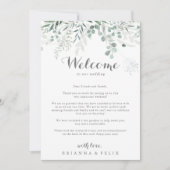 Minimale welkomstbrief over de eucalyptus bruiloft (Voorkant)