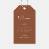 Minimale welkomstcadeLabels met leboog-terracotta- Cadeaulabel (Voorkant)
