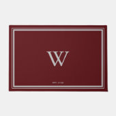 Minimale welkomstmaroon Monogram | Grijze breedten Deurmat (Voorkant)