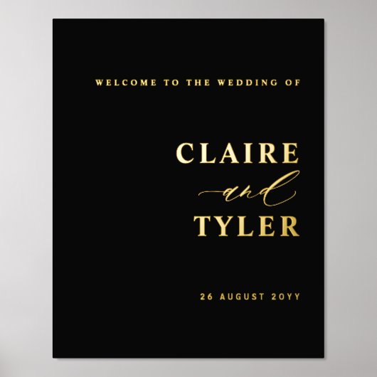 Minimale welkomstteken voor Black en Real Folie We Folie Afdrukken (Voorkant)