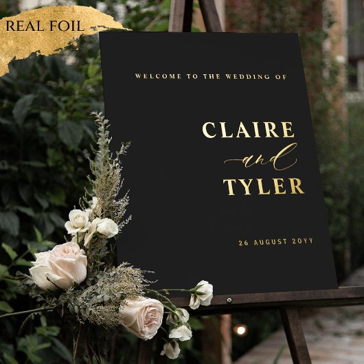 Minimale welkomstteken voor Black en Real Folie We Folie Afdrukken