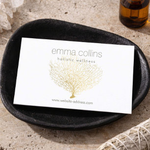 Minimale Wellness Coach Neutraal Goud Design Visitekaartje