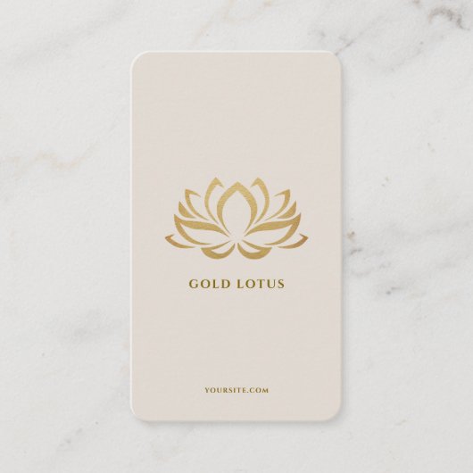 Minimale Wellness Coach Therapeut Zand Lotus Visitekaartje (Voorkant)