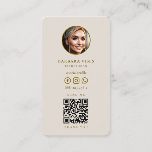 Minimale Wellness Coach Therapeut Zand Lotus Visitekaartje (Achterkant)