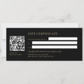 Minimale Wenkbrauw Salon QR Code Cadeaubon (Achterkant)