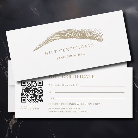 Minimale Wenkbrauw Salon QR Code Cadeaubon