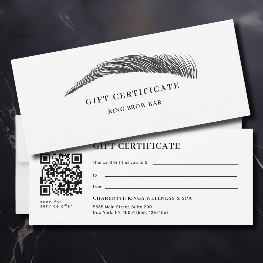 Minimale Wenkbrauw Salon QR Code Cadeaubon