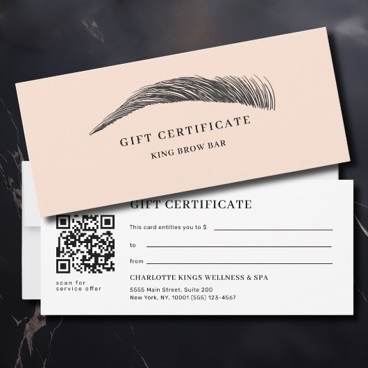 Minimale Wenkbrauw Salon QR Code Cadeaubon